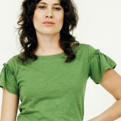 top à volants ruff ripple shirt melle yeye g51215c chemise à volants green vert