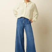peppa pants stone denim blue tint10076 pantalon jean bleu clair king louie pantalon pate d elephant seventees 70,s vintage retro