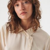 wsh00611 chemise à col manche longue couleur creme chemise karmele skfk