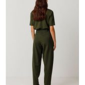 pantalon ezama wtr00565 couleur vert fonce vert intense SKFK pantalon long resserré aux chevilles pan sur le devant pantalon uni kaki