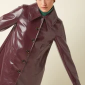 veste anais king louie 09047 607 anais coat shine veste mi longue en vinyl sky bordeaux style annee 60 70 retro vintage