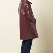 veste anais king louie 09047 607 anais coat shine veste mi longue en vinyl sky bordeaux style annee 60 70 retro vintage
