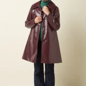 veste anais king louie 09047 607 anais coat shine veste mi longue en vinyl sky bordeaux style annee 60 70 retro vintage
