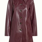 veste anais king louie 09047 607 anais coat shine veste mi longue en vinyl sky bordeaux style annee 60 70 retro vintage
