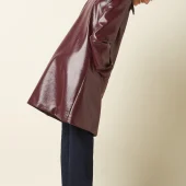 veste anais king louie 09047 607 anais coat shine veste mi longue en vinyl sky bordeaux style annee 60 70 retro vintage