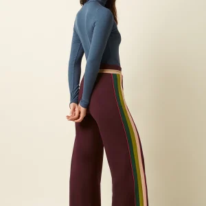 sweat pants daytona sweat king louie 10118 600 porto red bas de jogging bas de survetement king louie bordeau avec bande tri colore le long de la jambe beige verte bleu pantalon daytona king louie
