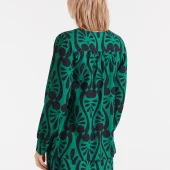 chemise baroque compania fantastica 53c/41025 chemise manche longue à motifs noir et vert foncé