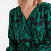 chemise baroque compania fantastica 53c/41025 chemise manche longue à motifs noir et vert foncé
