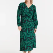 chemise baroque compania fantastica 53c/41025 chemise manche longue à motifs noir et vert foncé