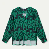 chemise baroque compania fantastica 53c/41025 chemise manche longue à motifs noir et vert foncé