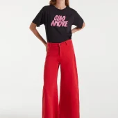 t-shirt ciao amore - compania fantastica 53c/42012 tee shirt noir avec insription ciao amore rose