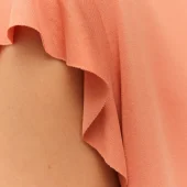 systemaction haut d été à volants couleur naranja peche touché microfibre v26ct211