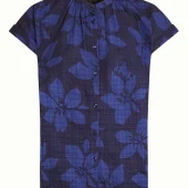 chemise stella - King Louie stella blouse saline beacon blue 10331 chemise manche courte