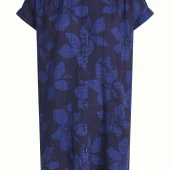 Robe tunique saline - King Louie imprimé grosses fleurs 2 tons de bleu robe courte manche courte mimi tunic dress saline beacon blue