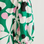 Robe hosta compania fantastica robe courte d été manche courte imprimé grosses fleurs seventies blanc vert noir rose 61C11013