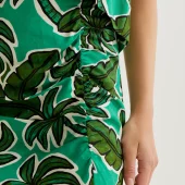 Jupe palmiers compania fantastica jupe d été droite midi motifs palmiers sur tons de vert 430003