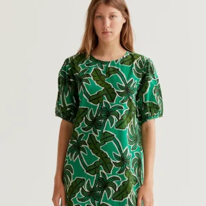 Robe palmiers compania fantastica robe courte manche courte robe d ét motif palmiers sur tons de vert 43004