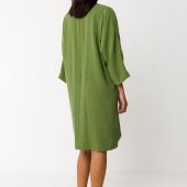 robe nikole skfk sdr01588og7 robe d été court fluide large col V manche 3/4