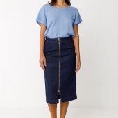 Haut zelia skfk sts1227ob4 haut en coton manche courte bleu ciel