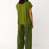 tee shirt zur 11 skfk vert foncé haut manche ourte en viscose couleur vert foncé sts01179 0g7
