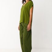 tee shirt zur 11 skfk vert foncé haut manche ourte en viscose couleur vert foncé sts01179 0g7