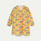robe agrumes compania fantastica 11000 robe courte d'été avec manche longue fond jaune avec orange agrumes en motifs