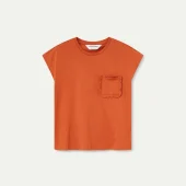 Tee shirt compania fantastica t shirt d 'été uni marron avec poche sur le devant en frou frou tee shirt basique