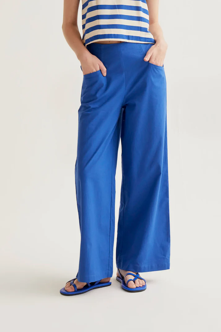 61C43007_01 pantalon bleu compania fantastica 43007 pantalon souple large d été bleu 2 poches pantalon bleu compania fantastica 43007 pantalon souple large d été bleu 2 poches