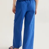 pantalon bleu compania fantastica 43007 pantalon souple large d été bleu 2 poches