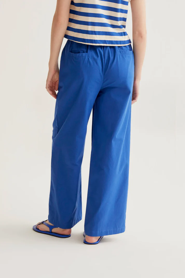 61C43007_02 pantalon bleu compania fantastica 43007 pantalon souple large d été bleu 2 poches pantalon bleu compania fantastica 43007 pantalon souple large d été bleu 2 poches