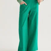 Pantalon vert compania fantastica 43018 pantalon large leger d été couleur vert