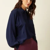 Chemise Marisa - King Louie chemise viscose unie bleu foncé marine