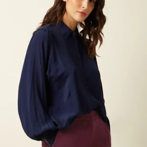 Chemise Marisa - King Louie chemise viscose unie bleu foncé marine