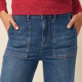 Pantalondebra king louie - debra pants onyx denim washed. jean délavé 3/4 poche sur le devant 10758 460 bluestone blue