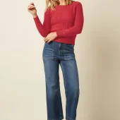 Pantalondebra king louie - debra pants onyx denim washed. jean délavé 3/4 poche sur le devant 10758 460 bluestone blue