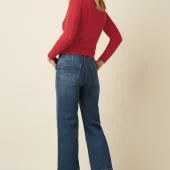 Pantalondebra king louie - debra pants onyx denim washed. jean délavé 3/4 poche sur le devant 10758 460 bluestone blue