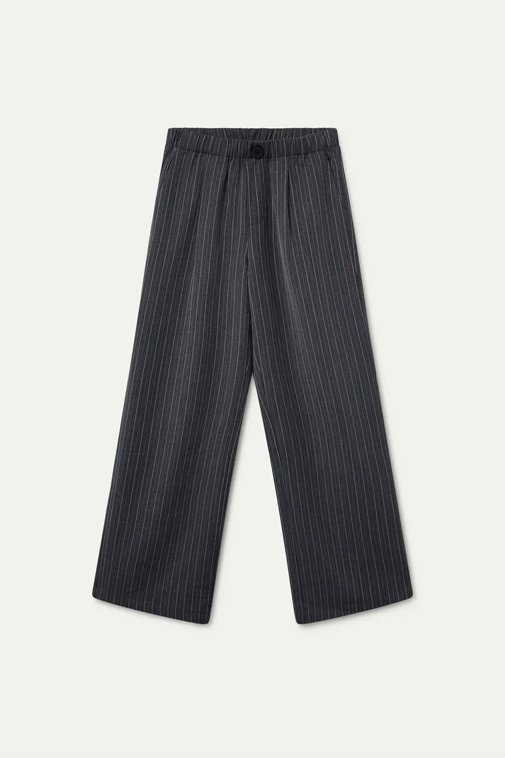 63C11098_10 pantalon gris - Compania Fantastica pantalon d hiver large gris avec fines rayures beige taille élastique 63c/11098 pantalon gris - Compania Fantastica pantalon d hiver large gris avec fines rayures beige taille élastique 63c/11098