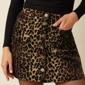 mini jupe garbo king louiegarbo mini skirt fargo cord couleur natural 009 mini jupe n velours côtelé imprimé leopard 10681