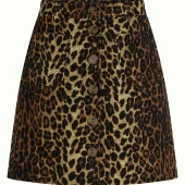 mini jupe garbo king louiegarbo mini skirt fargo cord couleur natural 009 mini jupe n velours côtelé imprimé leopard