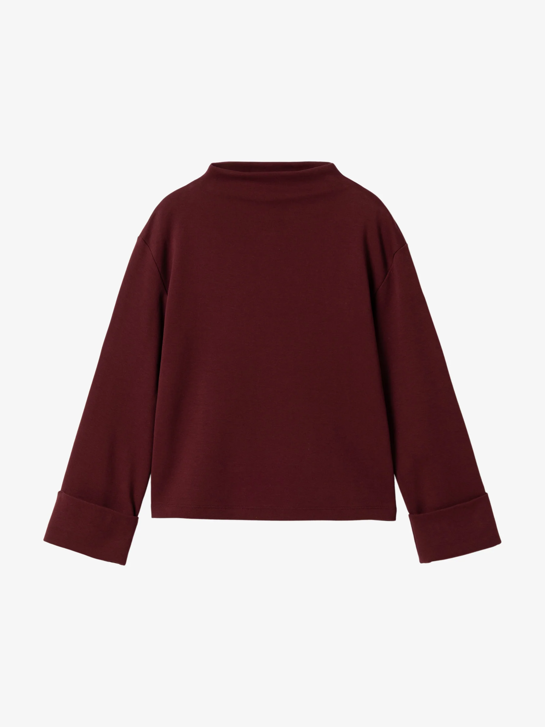 62227_10 haut sportswear mademoiselle yéyé haut bordeaux prune lie de vin manche longue evasée col haut uni mod shift top 62227 haut sportswear mademoiselle yéyé haut bordeaux prune lie de vin manche longue evasée col haut uni mod shift top 62227