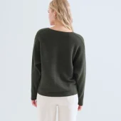 Pull compania fantastica pull vert kaki manche longue col rond 63c/10401 jersey punto rayas verde olivia