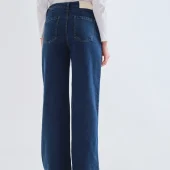 jean euphonia compania fantastica jean bleu femme avec vers les poches de devant 3 fleurs brodées 63c/47004