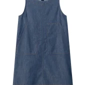 robe ga goo melle yéyé 61121 ga goo dress mademoiselle yéyé robe d'été en jean courte sans manche style robe chasuble trapeze fermeture zipp dans le dos jean bleu rinse blue