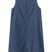 robe ga goo melle yéyé 61121 ga goo dress mademoiselle yéyé robe d'été en jean courte sans manche style robe chasuble trapeze fermeture zipp dans le dos jean bleu rinse blue