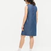 robe ga goo melle yéyé 61121 ga goo dress mademoiselle yéyé robe d'été en jean courte sans manche style robe chasuble trapeze fermeture zipp dans le dos jean bleu rinse blue