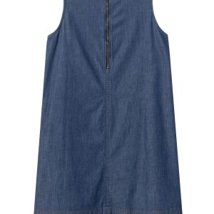 robe chasuble courte sans manche façon debardeur en jean bleu ga goo dress melle yeye 61121 robe d été