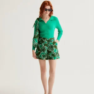 short palmiers compania fantastica short d été large avec palmiers sur 2 tons de vert 43006